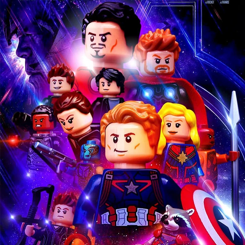 

Captain Marvel Legoings Avengers 4 Endgame Iron Man Thor Hulk Rocket Raccoon Antman Nebula Building Blocks Toys Children Gift
