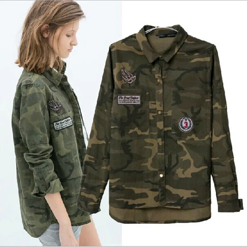 camisa militar feminina