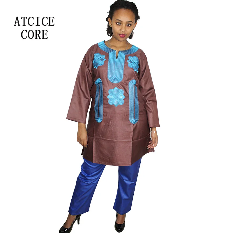 african couple outfits African Dress For Woman Soft Material Embroidery Inelastic Top With Pants african couple outfits