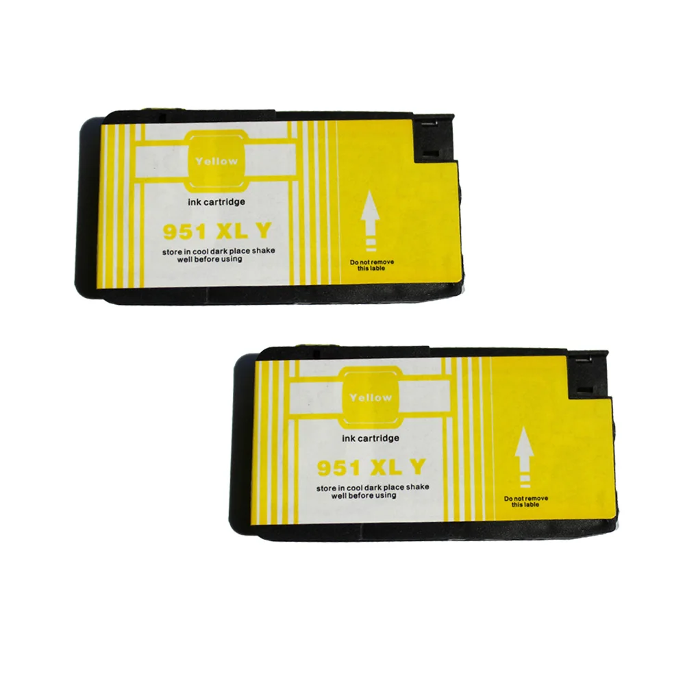 2PK 951 951XL Yellow Ink Cartridge Work for HP Officejet Pro 8600 8610 8620 8630 8660 8640 8615