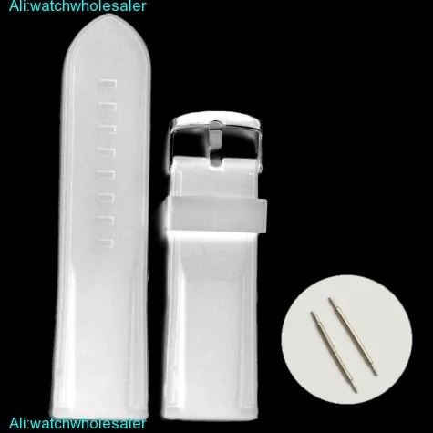 28mm Pure White Silicone Jelly Rubber Unisex Watch Band Straps WB1054B28JB