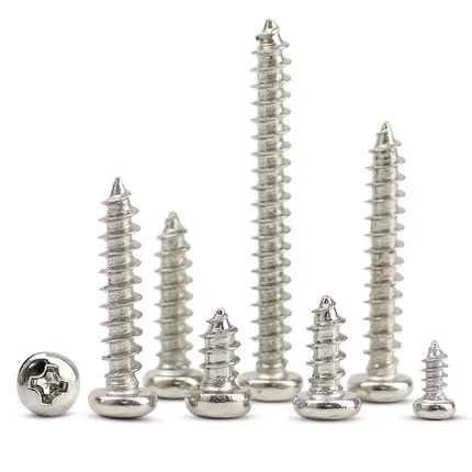 

50pcs M1.8 Phillips screw Round head Self-tapping bolt Pan heads Cross self-attack screws Nickel plating bolts 4mm-12mm Length