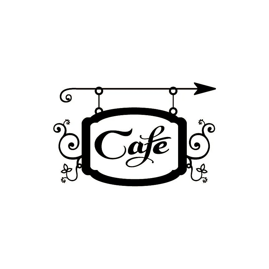 Cafe Sign Decals Coffee Shop Logo Wall Window Stickers Decal Waterproof Wall Sticker For Kitchen Home Interior Decoration G292 Wall Stickers Aliexpress