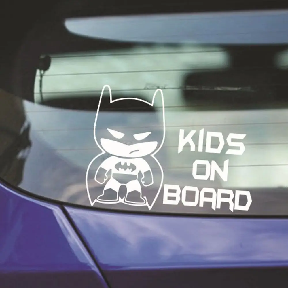 1 шт. забавные маски Бэтмена "малыш на борту" Авто Виниловая наклейка автомобиля Наклейка на окно, бампер наклейки автомобильный тюнинг оптом - Название цвета: Белый