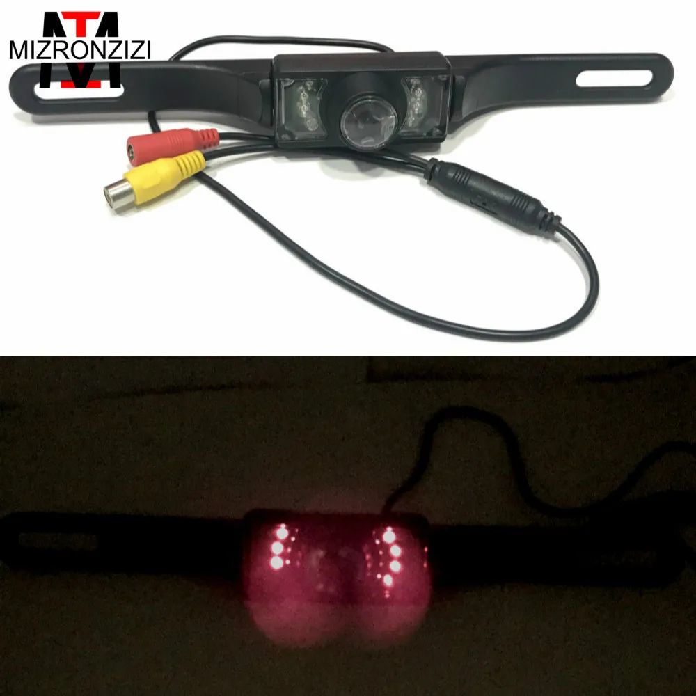 MIZRONZIZI Universal Rear View Camera For Car 7 Led Infrared License