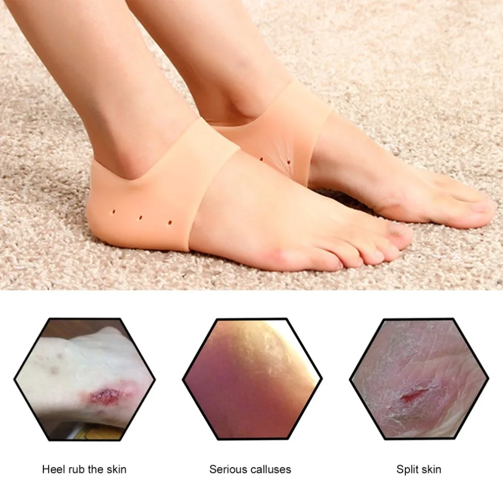 

1Pcs Comfortable Gel Silicone Cracked Foot Heel Skin Moisturizing Socks Protector Washable Non-toxic Drop Shipping New HOT