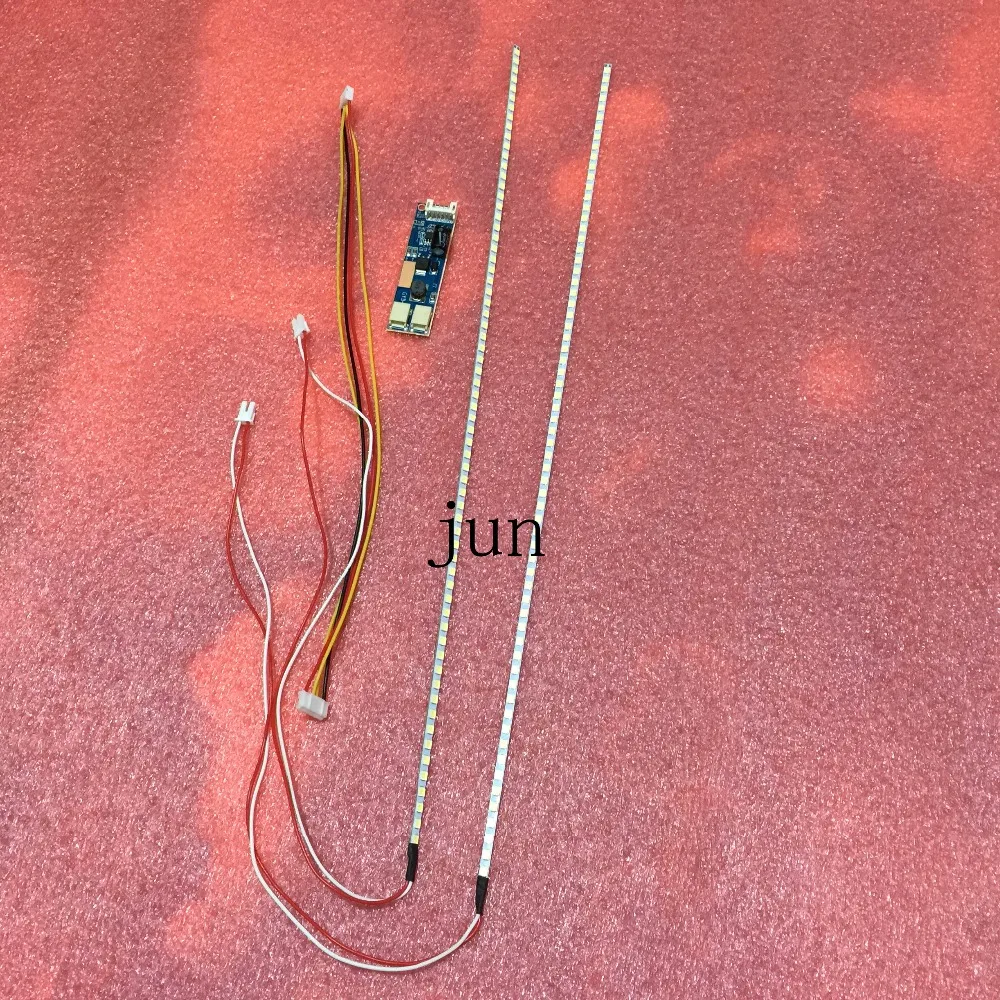 

2pcs''19 inch wide Panel LED Backlight Lamps Update CCFL to LED 2x Strips+ Driverboard 417mm Adjustable Brightness Kit
