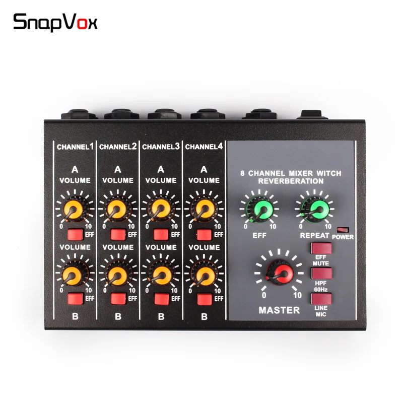 

8 Channels Guitar Bass Piano Areophone Wind Synthesizer Musical Instrument Mixing Console Audio Mixer Sound Desk Hub Combiner