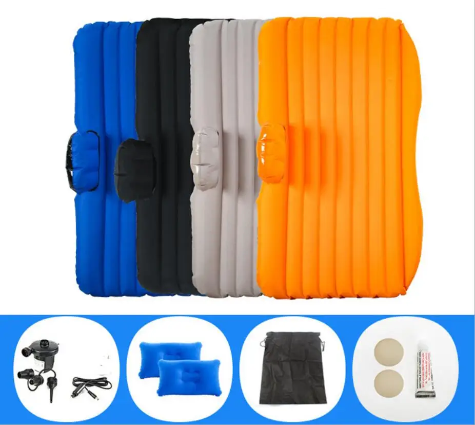 

Car Inflatable Air Mattress Camping Swimming Unversal Travel Rear Seat Bed Auto Sleep Airbed Car Covers Kamp Black Beige