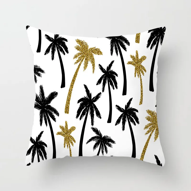 Bronzing Gold Cushion Cover Printed Geometric Pillowcase Lines Trees Throw Pillow Covers Decorative Sofa Homewares Decor 45*45cm