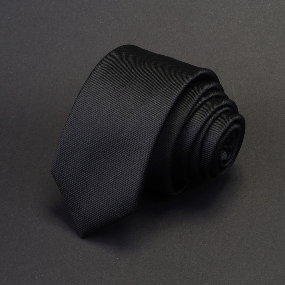 Plain Color Tie 6cm Slim Tie for Men Red Blue Casual Necktie