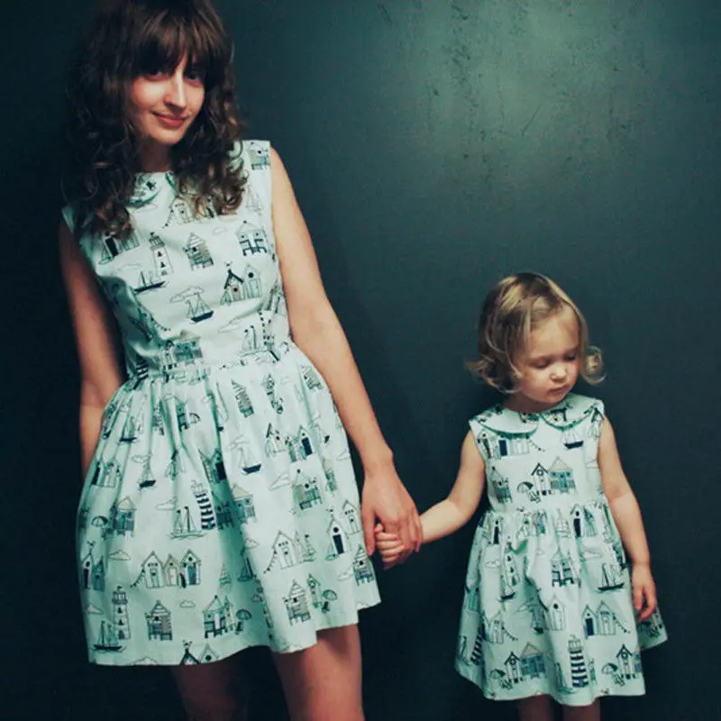2018 Brand New Fashion Mother Daughter Dresses Summer