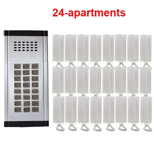 

Easy Installation Direct Press Key Audio Door Phone Home Intercom Audio Doorbell 2-wired audio intercom system for 24 apartments