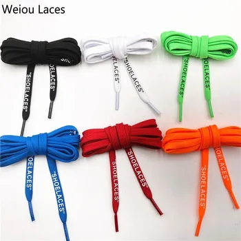 

(30Pairs/Lot)Weiou Green Orange Signed Jointly Printing "SHOELACES" Handmade Tubular Printed Shoelaces For Sneakers Running