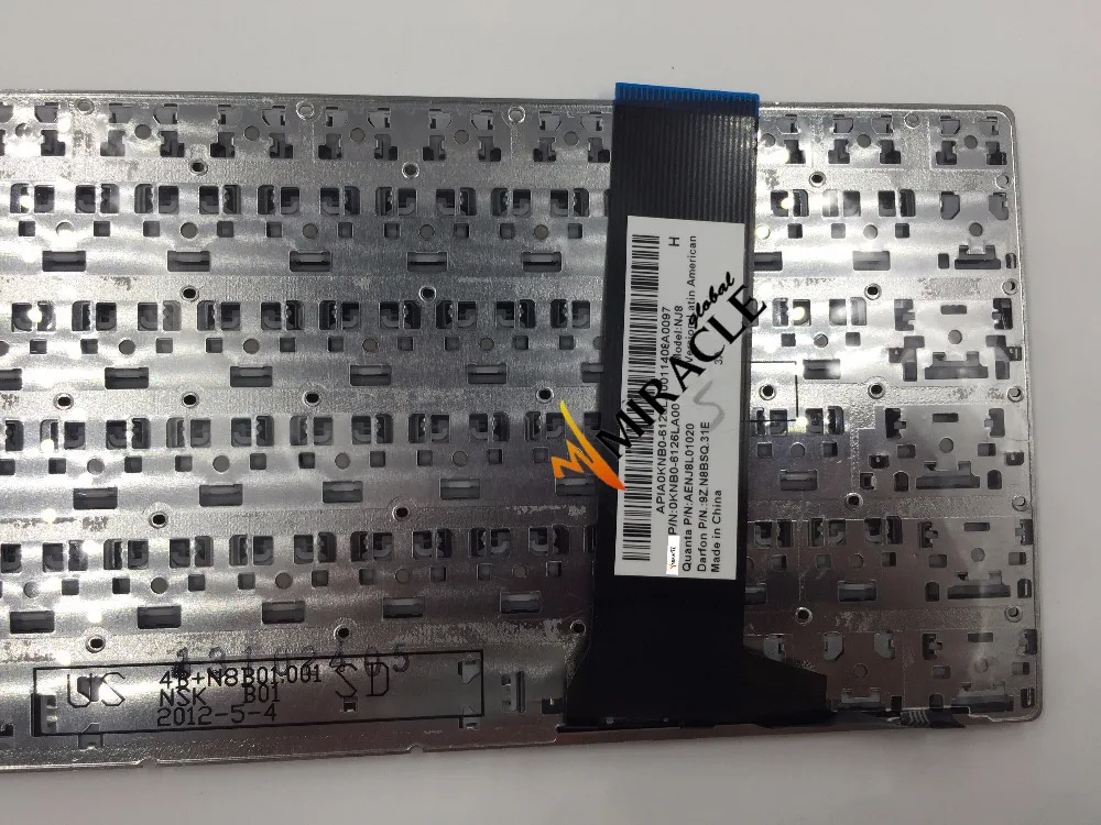 

For ASUS N56 N56V N56DY N56VV N56VZ black LA/SP Latin layout Original P/N:0KNB0-6126LA00 AENJ8L01020 9Z.N8BSQ.31E