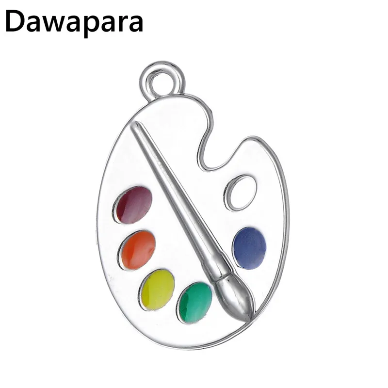 

Dawapara Crystal Artist's Palette Pendant Paint Plate Charms For DIY Necklace.Bracelets jewelry making accessories 5pcs
