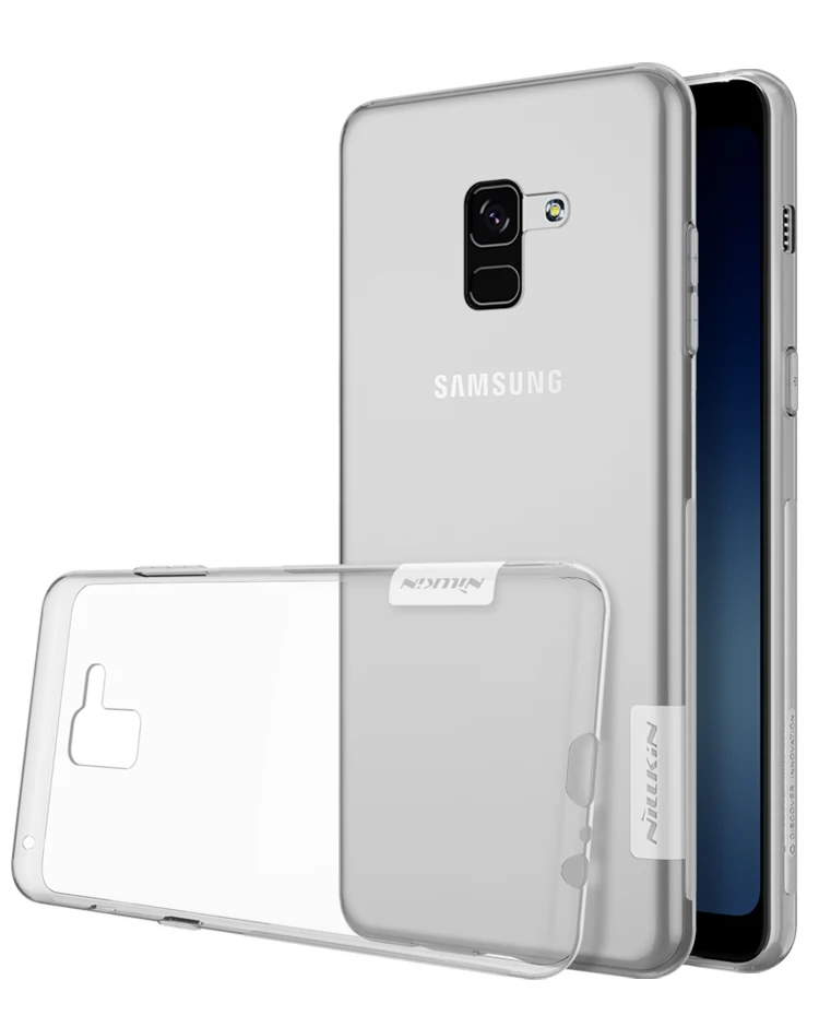 Мягкий чехол NILLKIN из ТПУ для samsung A8 /A8 Plus прозрачный чехол в розницу посылка - Цвет: Белый