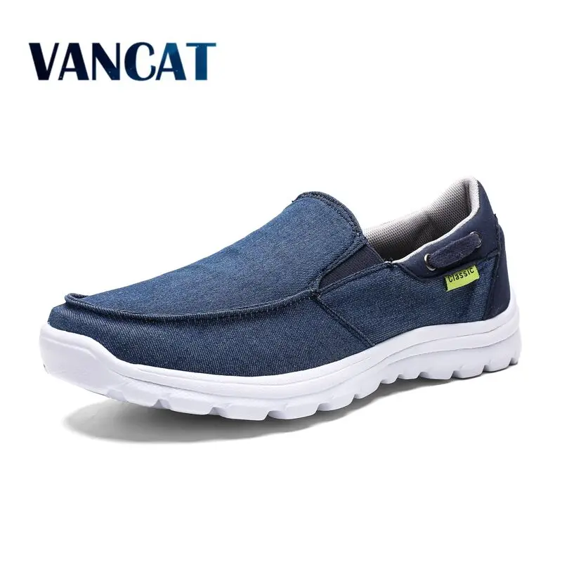 

New Comfortable Casual Shoes Mens Canvas Shoes Men Slip-On Loafers Shoes Brand Fashion Flat Breathable Men Shoes Big Size 39-48