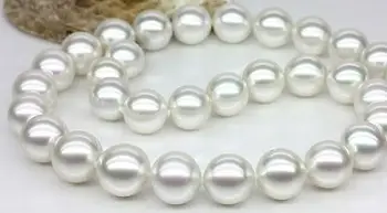

Huge 18"10-11MM SOUTH SEA WHITE ROUND PEARL NECKLACE GOOD LUSTER AA+