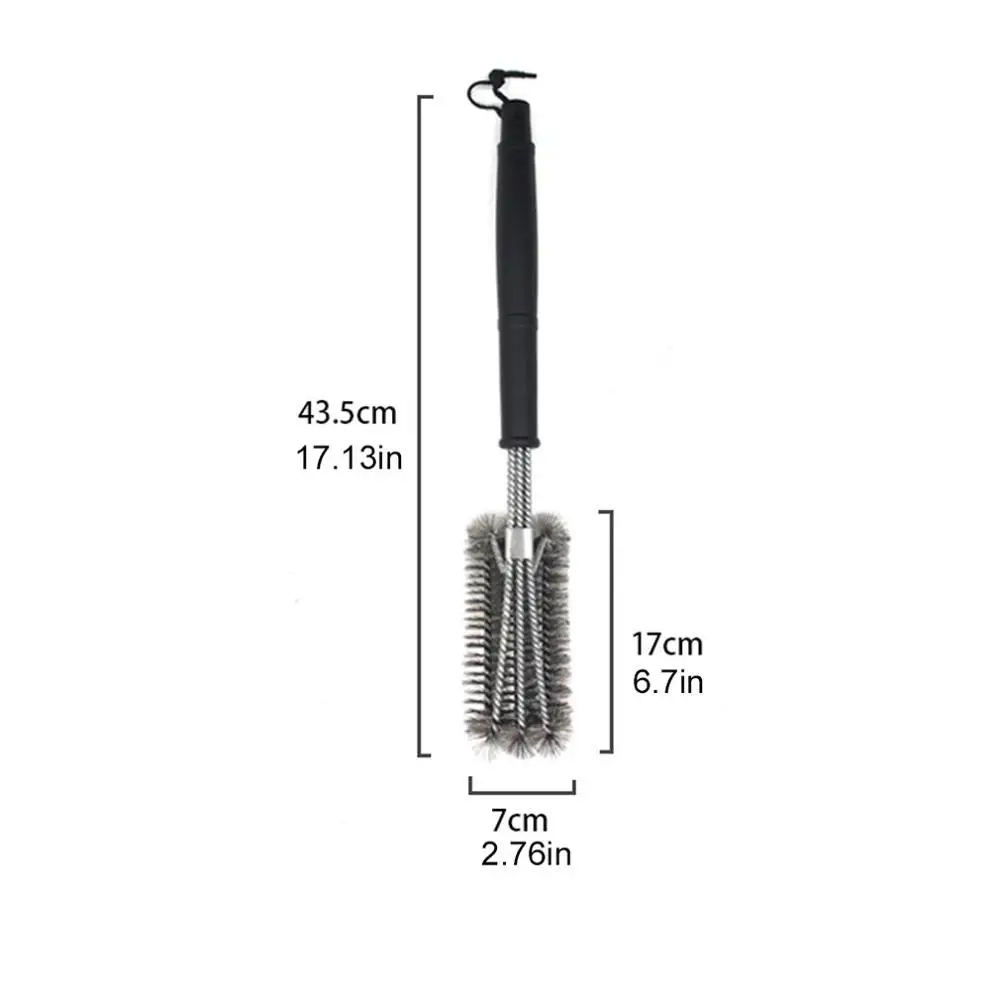 Трехголовая нейтральная щетка для барбекю 18 дюймов трехголовая проволочная духовка щетка для чистки гриля утилита щетка для барбекю