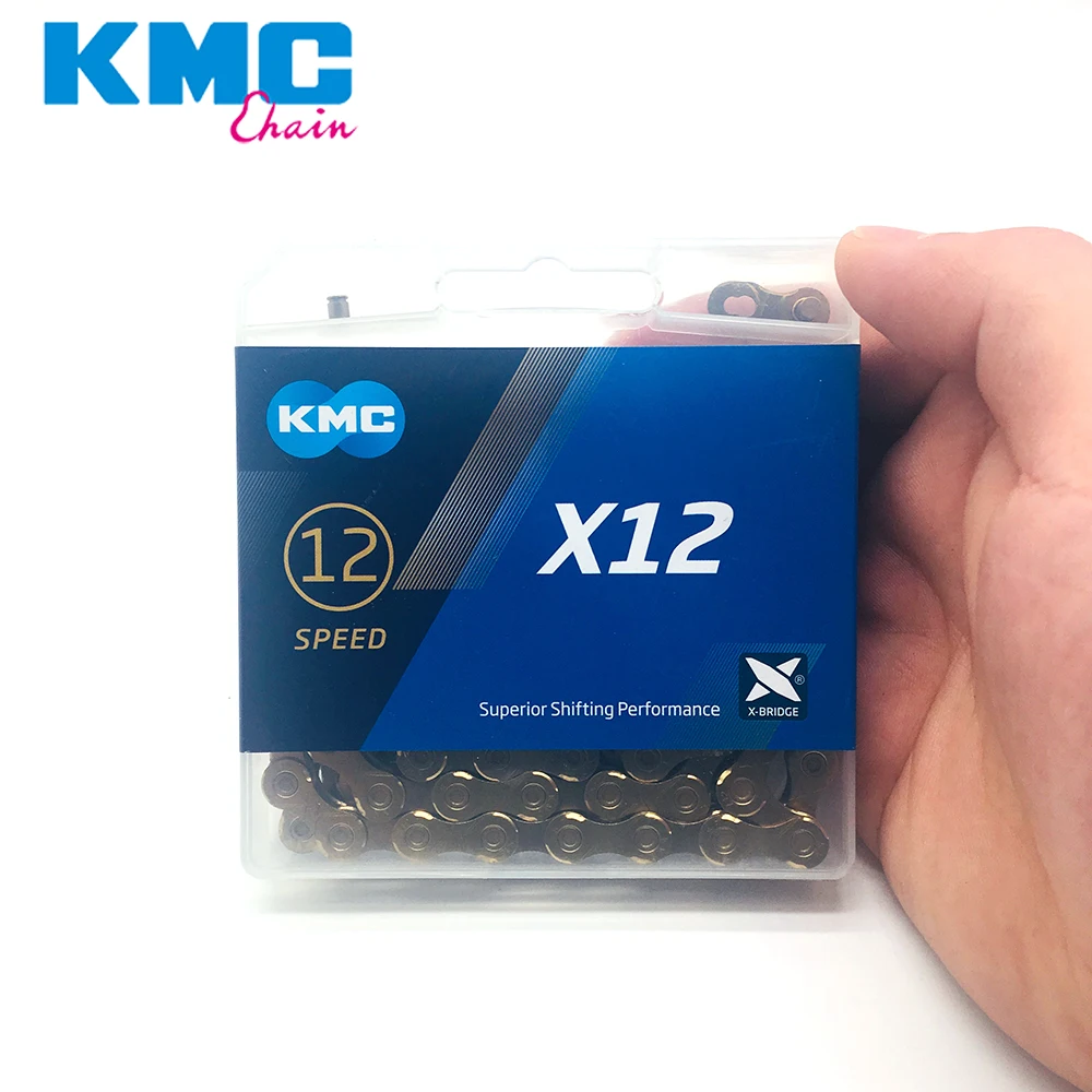 Excellent KMC X12 Bicycle Chain 126L Gold Silver 12 Speed MTB Bicycle Chain With Original Box and Magic Button for MTB Road Bike Parts 0