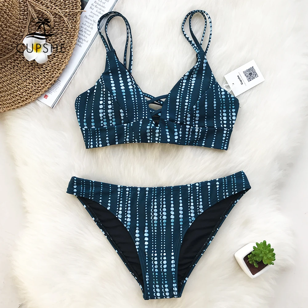 CUPSHE Dream Space Bikini Set Women Lace Up Cross Thong Triangle Bikini Swimwear 2018 Beach Bathing Suit Swimsuit CUPSHE Dream Space Bikini Set Women Lace Up Cross Thong Triangle Bikini Swimwear 2018 Beach Bathing Suit Swimsuit