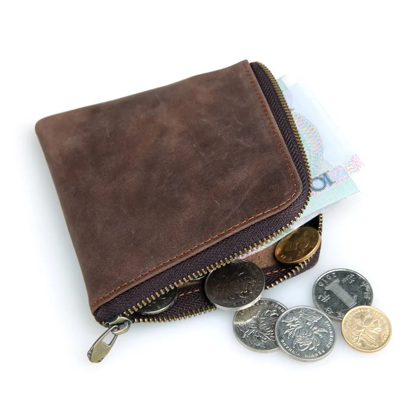 2017 Simple Men Wallets Money Holder Case Leather Zipper Male Leather Small Coin Purse Key Card ...