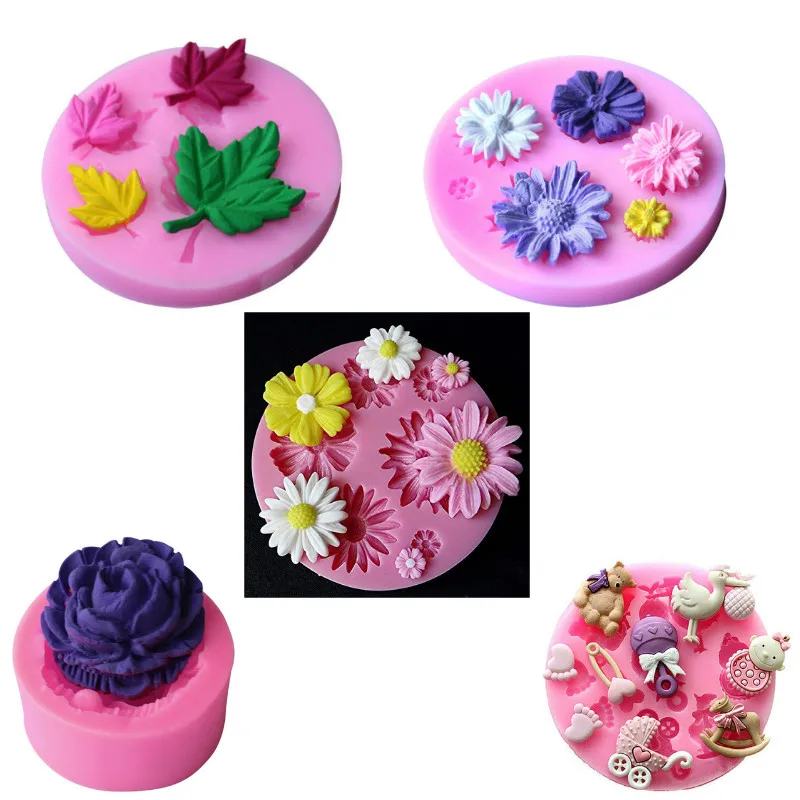 

3D Silicone Mold Sun Rose Flower Car Owl Shape Mould For Soap,Candy,Chocolate,Ice,Flowers Cake Decorating Tools