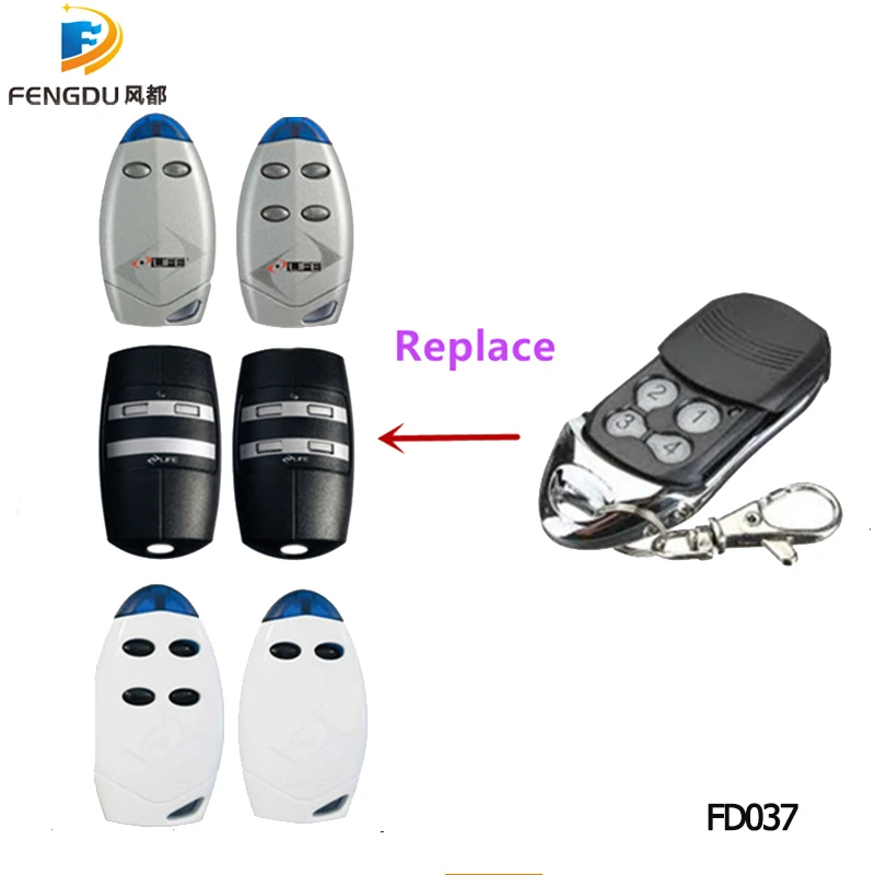 

5PCS free shipping Rolling code garage gate remote control replacement for life fido 2 fido 4 handtransmitter 433mhz