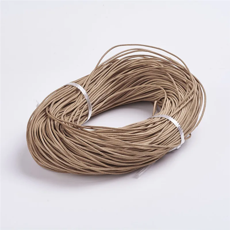Pandahall 1 мм 1,5 мм 2 мм круглая веревочная нить из натуральной воловьей кожи для самостоятельного изготовления ювелирных изделий 100 м - Цвет: Peru