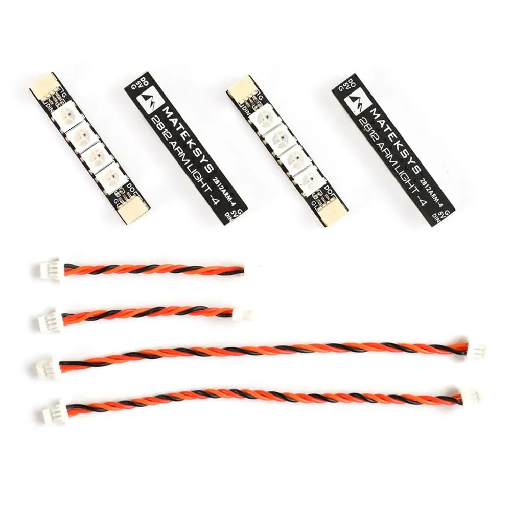 

4PCS Matek System 2812ARM-4 5V WS2812 LED Strip RC Night Light w/ 4 Lamps for RC Drone FPV Racing