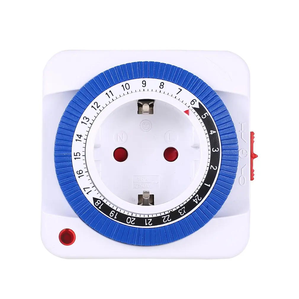 

24 Hours Plug in Mechanical Grounded Programmable Timer Switch Smart Countdown Switch Socket Indoor Auto Power off 230V
