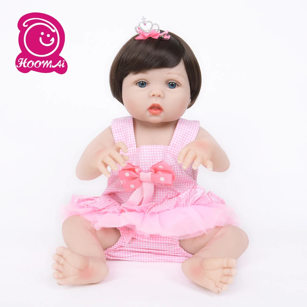

22 Inch Soft Toy Style Silicone Reborn Baby Doll kids Play House Toy Girl Brinquedos Shower Toys for Sale