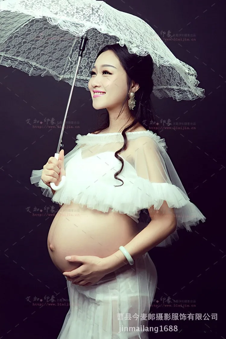 White Dress Maternity Photography Props Perspective Maternity Dresses For Pregnant Women Mate 5