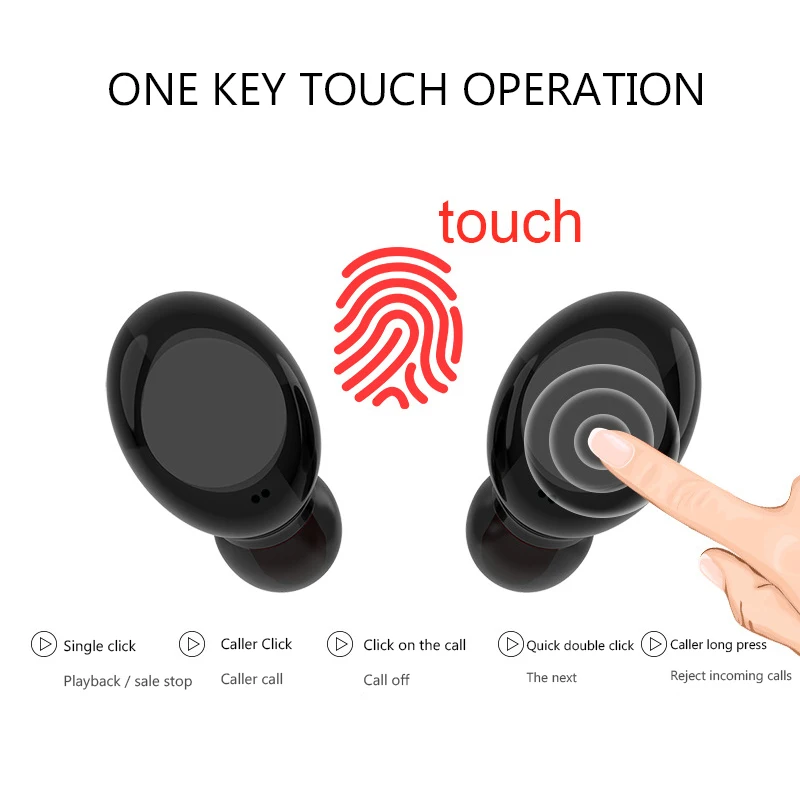 TWS Mini Separate Wireless Bluetooth Earphone in-ear Stereo Microphone Earbud Headset With Charging Box Mic For All Smart phone