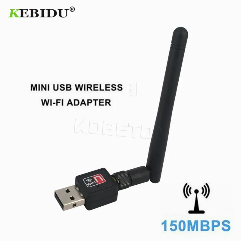 

KEBIDU Mini USB Wifi Adapter 150Mbps 2dB Antenna Network Lan Card PC Wi-fi Receiver 802.11b/n/g High Speed USB wi fi Ethernet