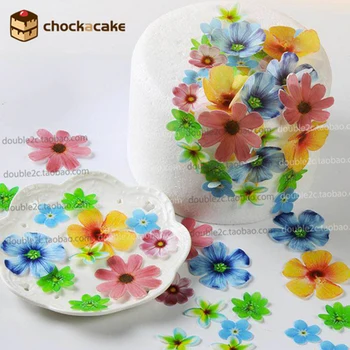 

Edible flowers for cupcake decorations,37pcs wafer flowers cake stand Birthday cakes decorating tools party kitchen supply