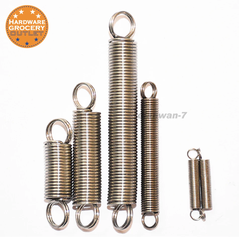 

Prime-line products Spring. Compression; stainless steel Extension spring. 0.6mm x 8mm x L. 10pcs