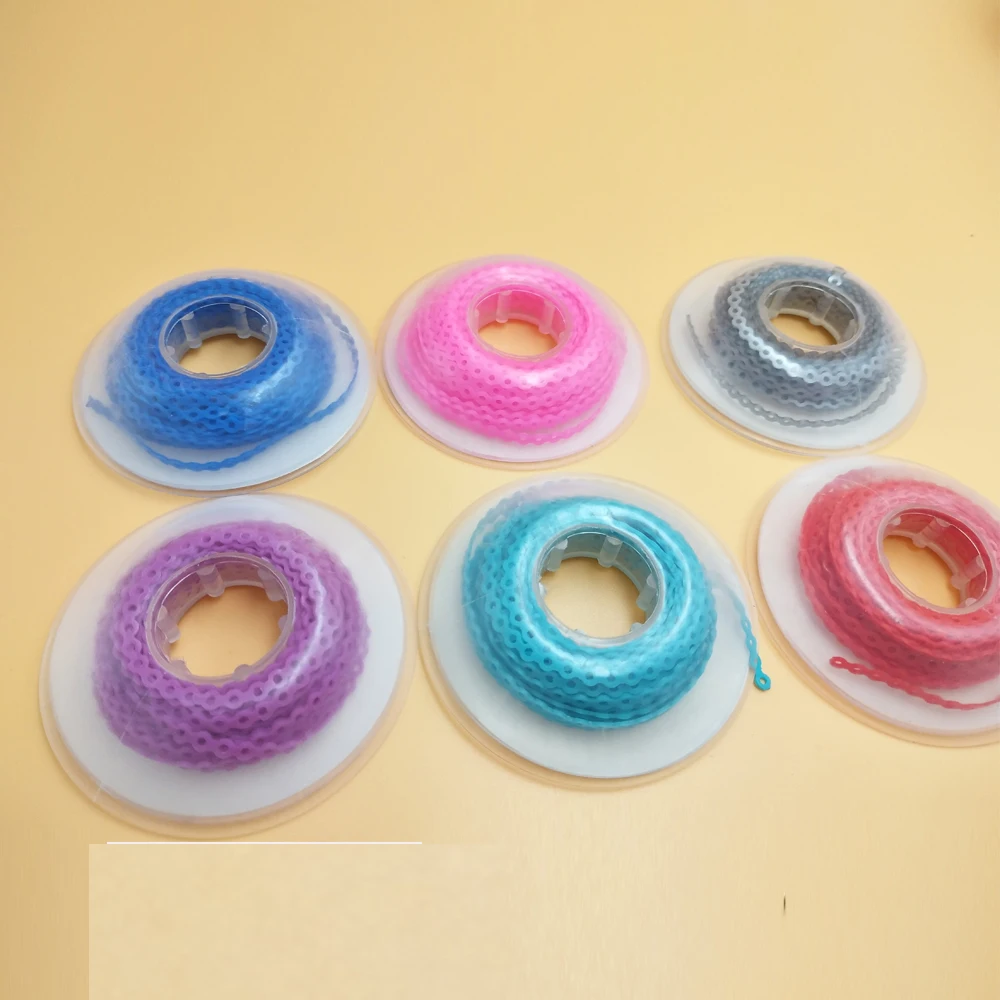 

6 sets Short Type Dental Orthodontic Spool Elastic Chain Rubber Band Power