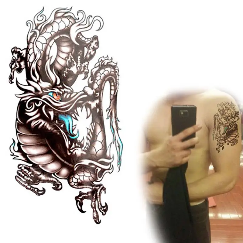 Temporary Dragon Tattoos Arm Stickers Waterproof Dragon Totem Tattoo 