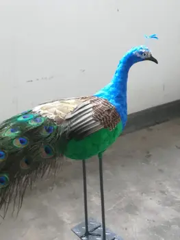 

large 120cm beautiful feather peacock bird hard model stage prop craft home garden decoration gift s2622