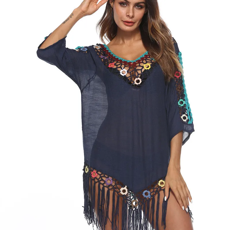 

Swimsuit Cover Up Sarong Beach Outings For Woman 2019 Pareo Dresses Outlet Swim Women Swinwear Cover-Ups Tunic Sarongs Tassel