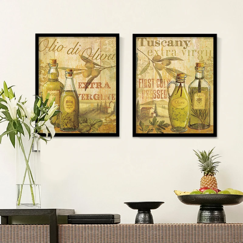 Christmas High quality art canvas poster Retro photo olive branch