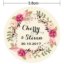 3.8 см Boho Цветочный венок свадебный обычай пользу Классический круглый Стикеры