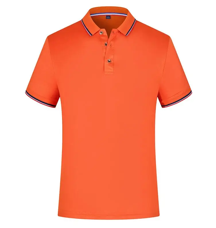 Мужские рубашки поло, одноцветные, короткий рукав, тонкая, дышащая рубашка, лето, хлопок, Брендовые мужские рубашки поло, мужские топы размера плюс S-3XL - Цвет: Orange