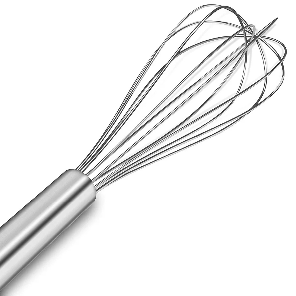 LMETJMA 8″ 10″ 12″ Egg Whisk Stainless Steel Egg Whisk Kitchen Wire Balloon Whisk Milk Egg Beater Egg Mixing Mixer Tools KC0231 BEST SELLERS
