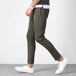 Новые мужские прямые повседневные брюки с четырьмя сезонами корейские тонкие брюки хлопковые эластичные спортивные штаны