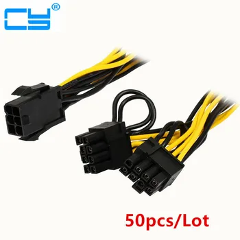 

50pcs/Lot Molex 6-pin PCI Express to 2 x PCIe 8 (6+2) pin Motherboard Graphics Video Card PCI-e GPU VGA Splitter Hub Power Cable