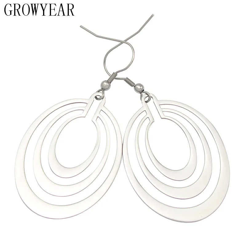 Opaco Color Argento Waterdrop Orecchini Donna Acciaio Inox Fashion Jewelry 1 Paia Spedizione Gratuita