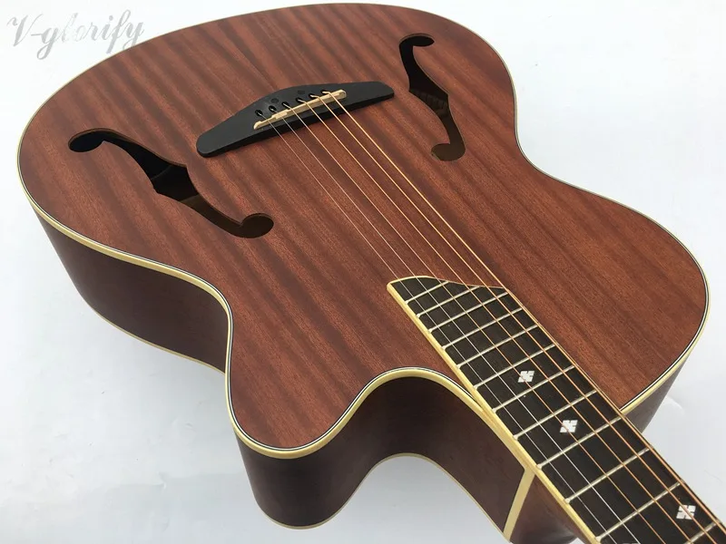 F hole acoustic electric guitar with turner free shippingin Guitar